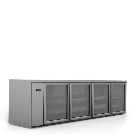 HB4RGS Boronia - Four Door Stainless Steel Remote Back Bar Counter Display Refrigerator