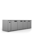 HB4RSB Boronia - Four Door Black Colorbond Remote Back Bar Counter Display Refrigerator
