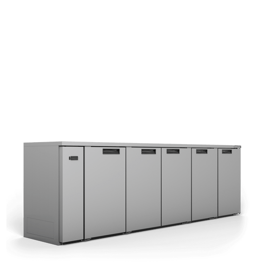 HC5RSS Cameo - Five Door Stainless Steel Remote Back Bar Counter Display Refrigerator