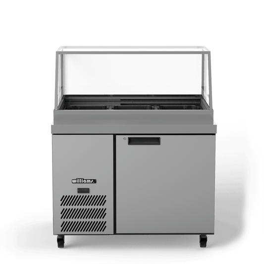 HSP3UBASS Banksia - One Door Stainless Steel Prep Counter Refrigerator With Flat Blown Air Well