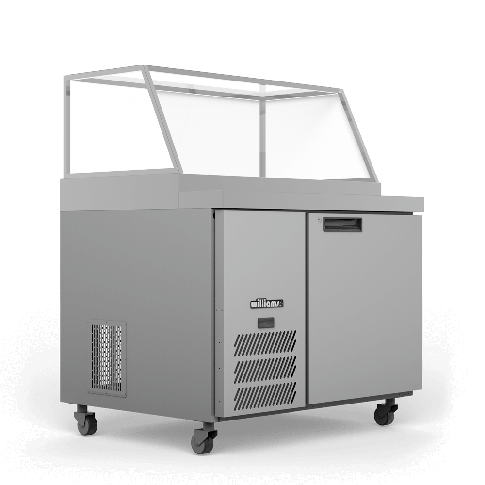 HSP3UBA Banksia - One Door White Colorbond Prep Counter Refrigerator With Flat Blown Air Well