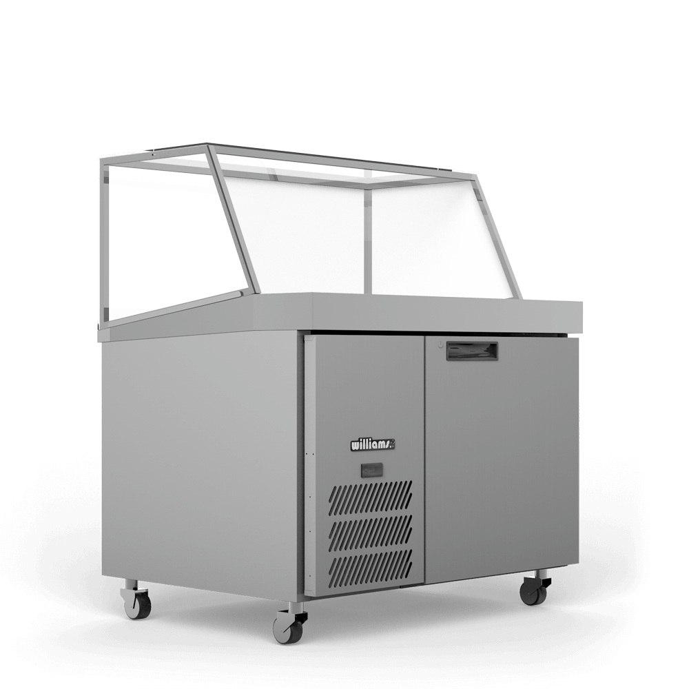 HSP18UBASS Banksia - One Door Stainless Steel Prep Counter Refrigerator With Angled Blown Air Well
