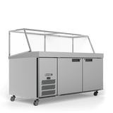 HSP30UBASS Banksia - Two Door Stainless Steel Prep Counter Refrigerator With Angled Blown Air Well