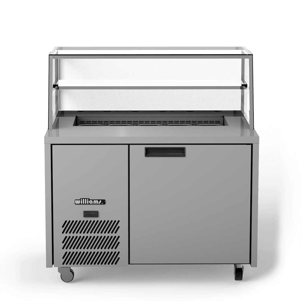 HJ1SCBASS Jade Sandwich - One Door Stainless Steel Prep Counter Refrigerator With Blown Air Well