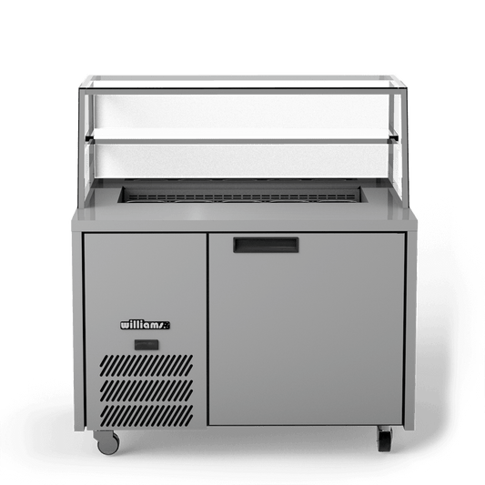 HJ1SCBASS Jade Sandwich - One Door Stainless Steel Prep Counter Refrigerator With Blown Air Well