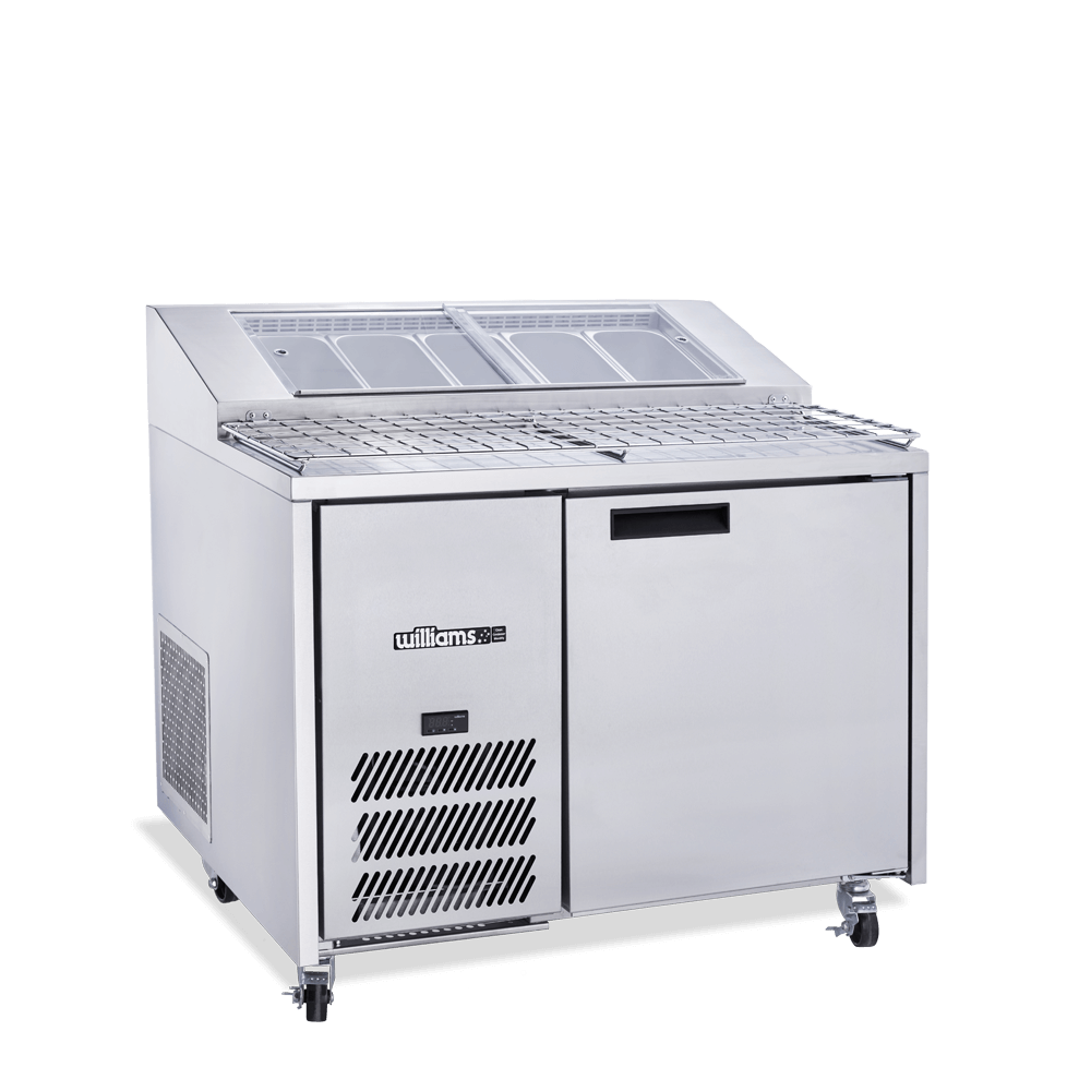 HJ1PCBASS Jade Pizza - One Door Stainless Steel Pizza Prep Counter Refrigerator With Blown Air Well
