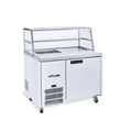 HJ1SCBA Jade Sandwich - One Door White Colorbond Prep Counter Refrigerator With Blown Air Well
