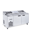 HJ2PCBA Jade Pizza - Two Door White Colorbond Pizza Prep Counter Refrigerator With Blown Air Well