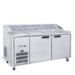 HJ2PCBASS Jade Pizza - Two Door Stainless Steel Pizza Prep Counter Refrigerator With Blown Air Well