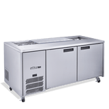 HJ2SCBASS-000-N Jade Sandwich - Two Door Stainless Steel Prep Counter Refrigerator With Blown Air Well - Without Canopy