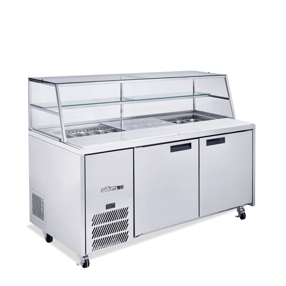 HJ2SCBASS Jade Sandwich - Two Door Stainless Steel Prep Counter Refrigerator With Blown Air Well