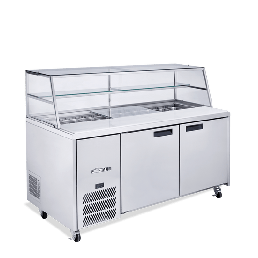 HJ2SCBASS Jade Sandwich - Two Door Stainless Steel Prep Counter Refrigerator With Blown Air Well
