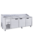 HJ3PCBASS Jade Pizza - Three Door Stainless Steel Pizza Prep Counter Refrigerator With Blown Air Well