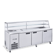 HJ3SCBASS Jade Sandwich - Three Door Stainless Steel Prep Counter Refrigerator With Blown Air Well