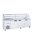HJ3SCBA Jade Sandwich - Three Door White Colorbond Prep Counter Refrigerator With Blown Air Well