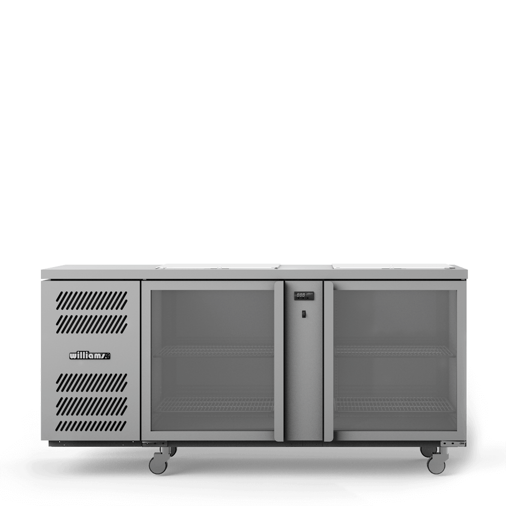 GC25UGD Glass Chiller - Two Door Glass Chiller With Two Shelves - 500 x 500 baskets