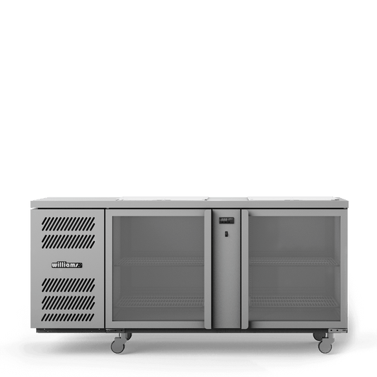 GC25UGD Glass Chiller - Two Door Glass Chiller With Two Shelves - 500 x 500 baskets