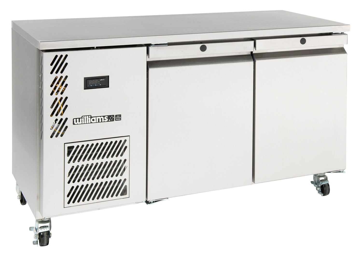 HO2USSHC Opal - Two Door Stainless Steel Under Counter Storage Refrigerator