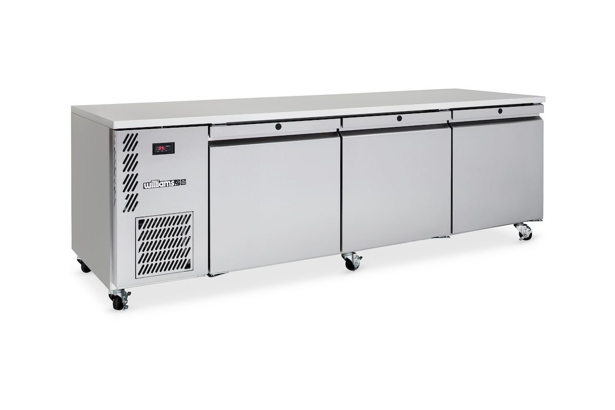HE3USS Emerald - Three Door Stainless Steel Under Counter Refrigerator