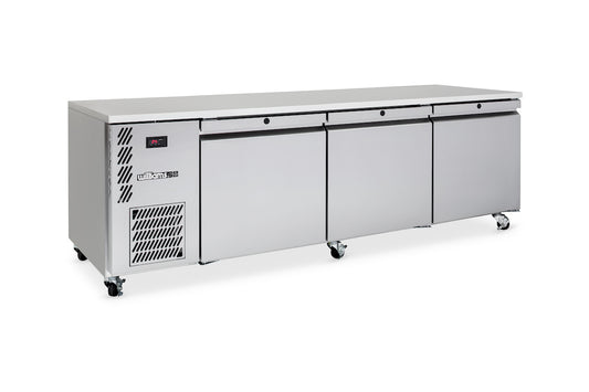 HE3USS Emerald - Three Door Stainless Steel Under Counter Refrigerator