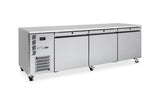 HE3USS Emerald - Three Door Stainless Steel Under Counter Refrigerator