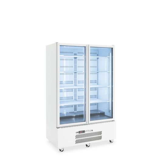 HQS2GWHC Quartz Star - Two Door White Colorbond Upright Display Refrigerator