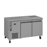 HO2USSBA Opal - Two Door Stainless Steel Under Counter Refrigerator With Blown Air Well