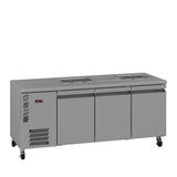 HO3USSBA Opal - Three Door Stainless Steel Under Counter Refrigerator With Blown Air Well