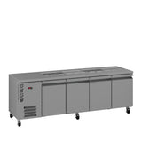HO4USSBA Opal - Four Door Stainless Steel Under Counter Refrigerator With Blown Air Well