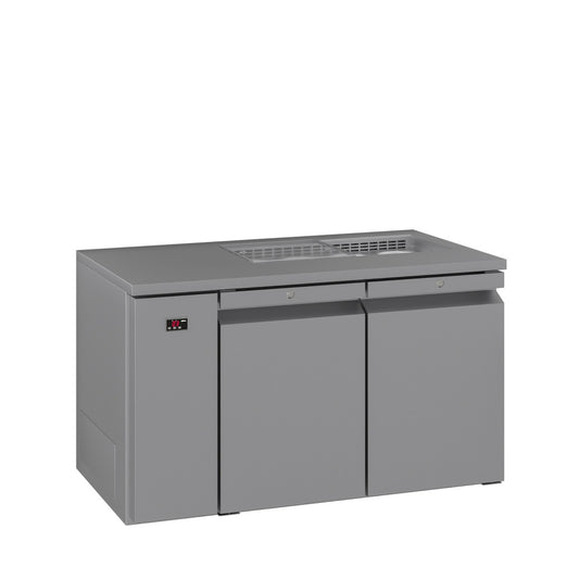 HO2RSSBA Opal - Two Door Stainless Steel Remote Under Counter Refrigerator With Blown Air Well