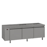 HE3RSSBA Emerald - Three Door Stainless Steel Remote Under Counter Refrigerator With Blown Air Well