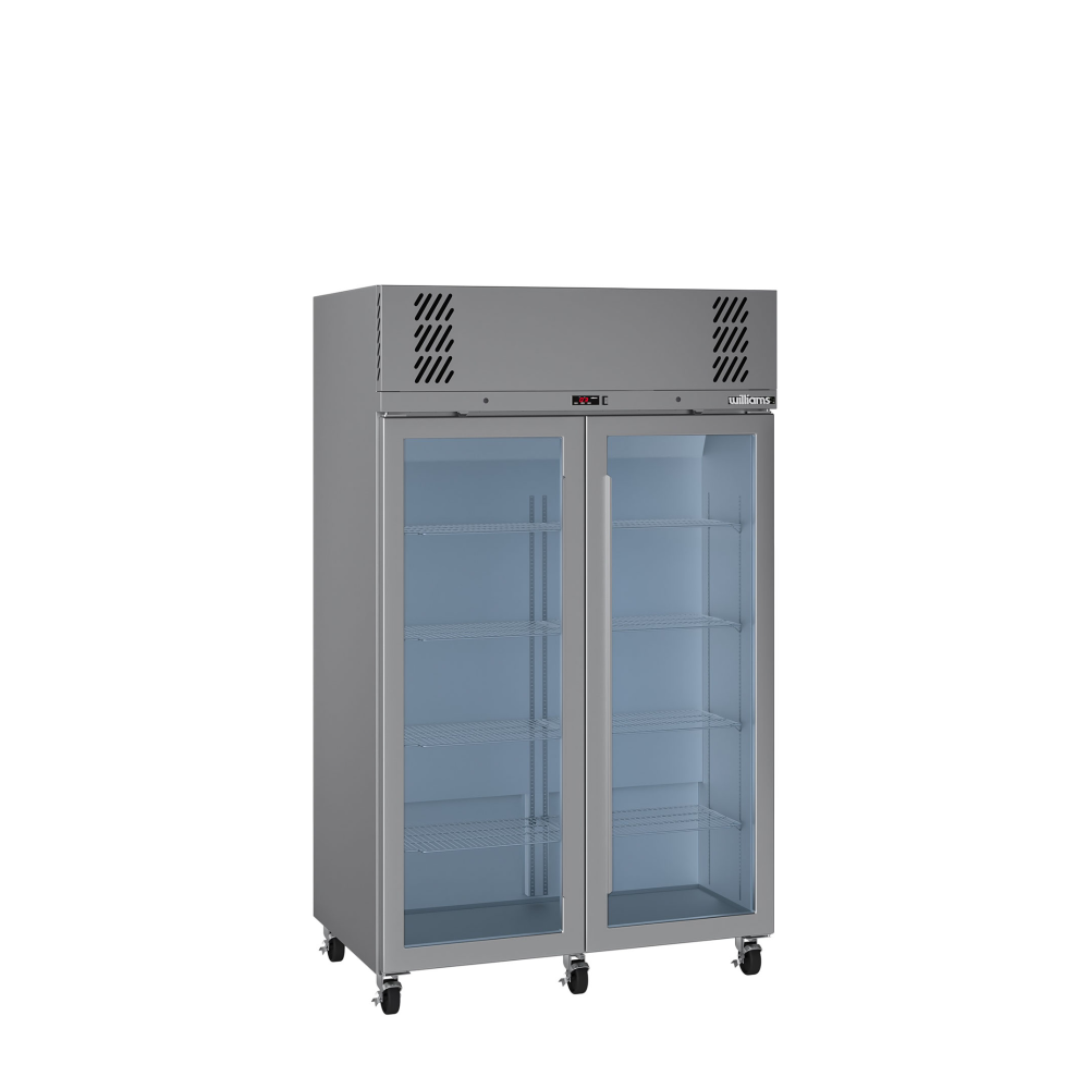 HP2GS Pearl - Two Door Stainless Steel Upright Display Refrigerator