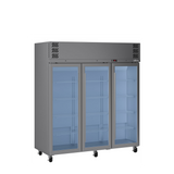 HP3GS Pearl - Three Door Stainless Steel Upright Display Refrigerator