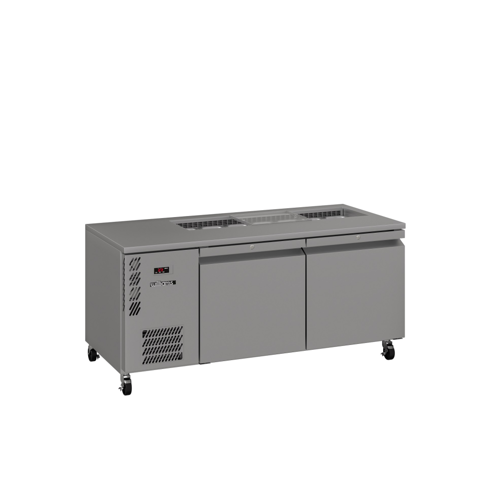 HE2USSBA Emerald - Two Door Stainless Steel Under Counter Refrigerator With Blown Air Well