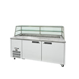 HJ2SCBA Jade Sandwich - Two Door White Colorbond Prep Counter Refrigerator With Blown Air Well