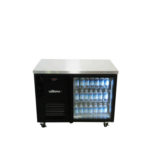 HB1UGB Boronia - One Door Black Colorbond Under Counter Display Refrigerator