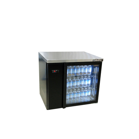 HB1RGB Boronia - One Door Black Colorbond Remote Back Bar Counter Display Refrigerator