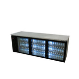 HB3RGB Boronia - Three Door Black Colorbond Remote Back Bar Counter Display Refrigerator