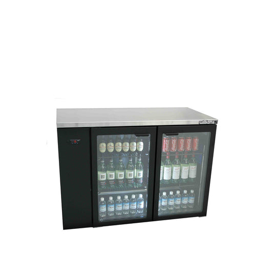HC2RGB Cameo - Two Door Black Colorbond Remote Back Bar Counter Display Refrigerator