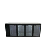 HC4RGB Cameo - Four Door Black Colorbond Remote Back Bar Counter Display Refrigerator