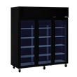 HP3GB Pearl - Three Door Black Colorbond Upright Display Refrigerator
