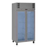 HPR2GS Pearl - Slim Two Door Stainless Steel Upright Display Refrigerator