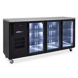 HC3UGBHC Cameo - Three Door Black Colorbond Under Counter Display Refrigerator