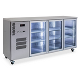 HC3UGSHC Cameo - Three Door Stainless Steel Under Counter Display Refrigerator