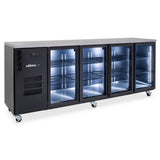 HC4UGBHC Cameo - Four Door Black Colorbond Under Counter Display Refrigerator