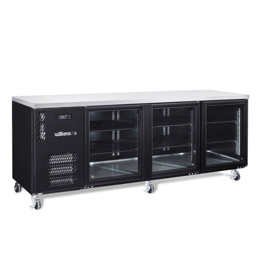 HB3UGBHC Boronia - Three Door Black Colorbond Under Counter Display Refrigerator