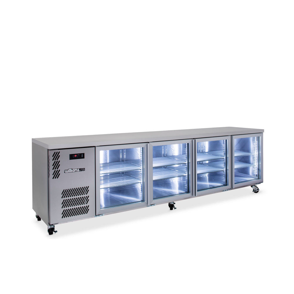 HB4UGSHC Boronia -  Four Door Stainless Steel Under Counter Display Refrigerator