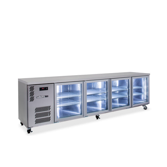 HB4UGSHC Boronia -  Four Door Stainless Steel Under Counter Display Refrigerator