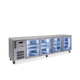 HB4UGSHC Boronia -  Four Door Stainless Steel Under Counter Display Refrigerator