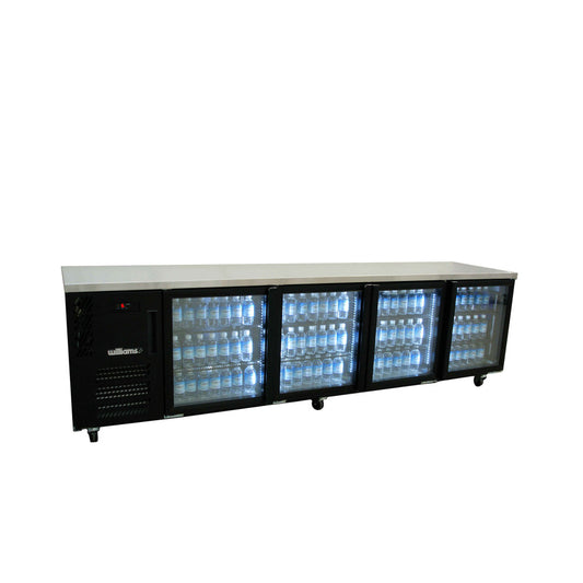 HB4UGBHC Boronia -  Four Door Black Colorbond Under Counter Display Refrigerator